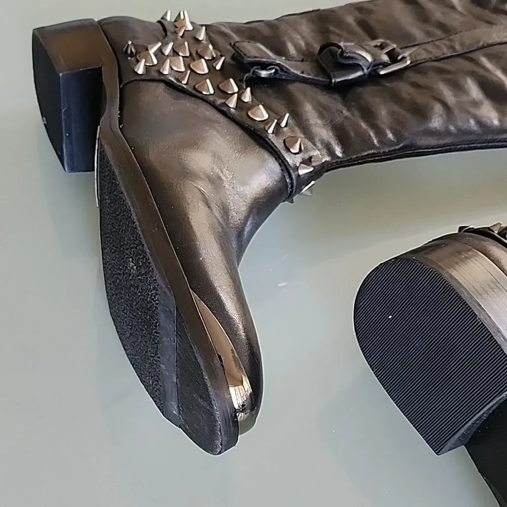 Sam Edelman Leather Park Harness Riding Boots Size 7.5 Like New